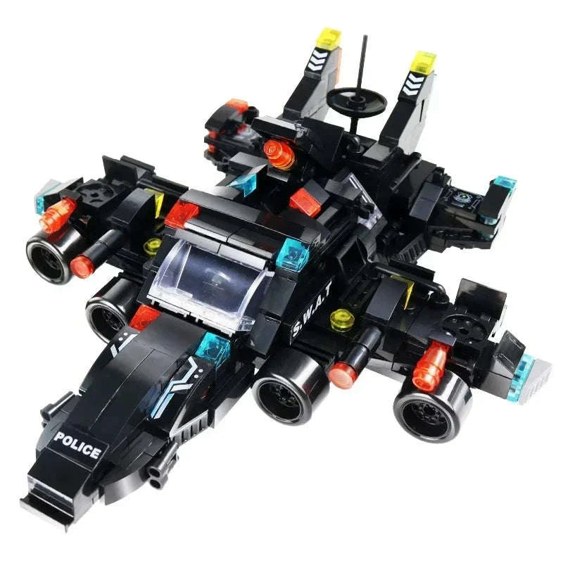 8-in-1 SWAT Police Station Command Truck Building Blocks Set-NO BOX