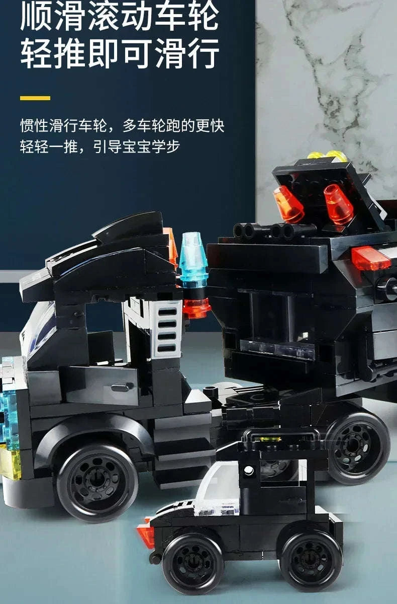 8-in-1 SWAT Police Station Command Truck Building Blocks Set-NO BOX
