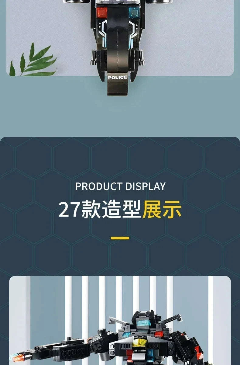 8-in-1 SWAT Police Station Command Truck Building Blocks Set-NO BOX