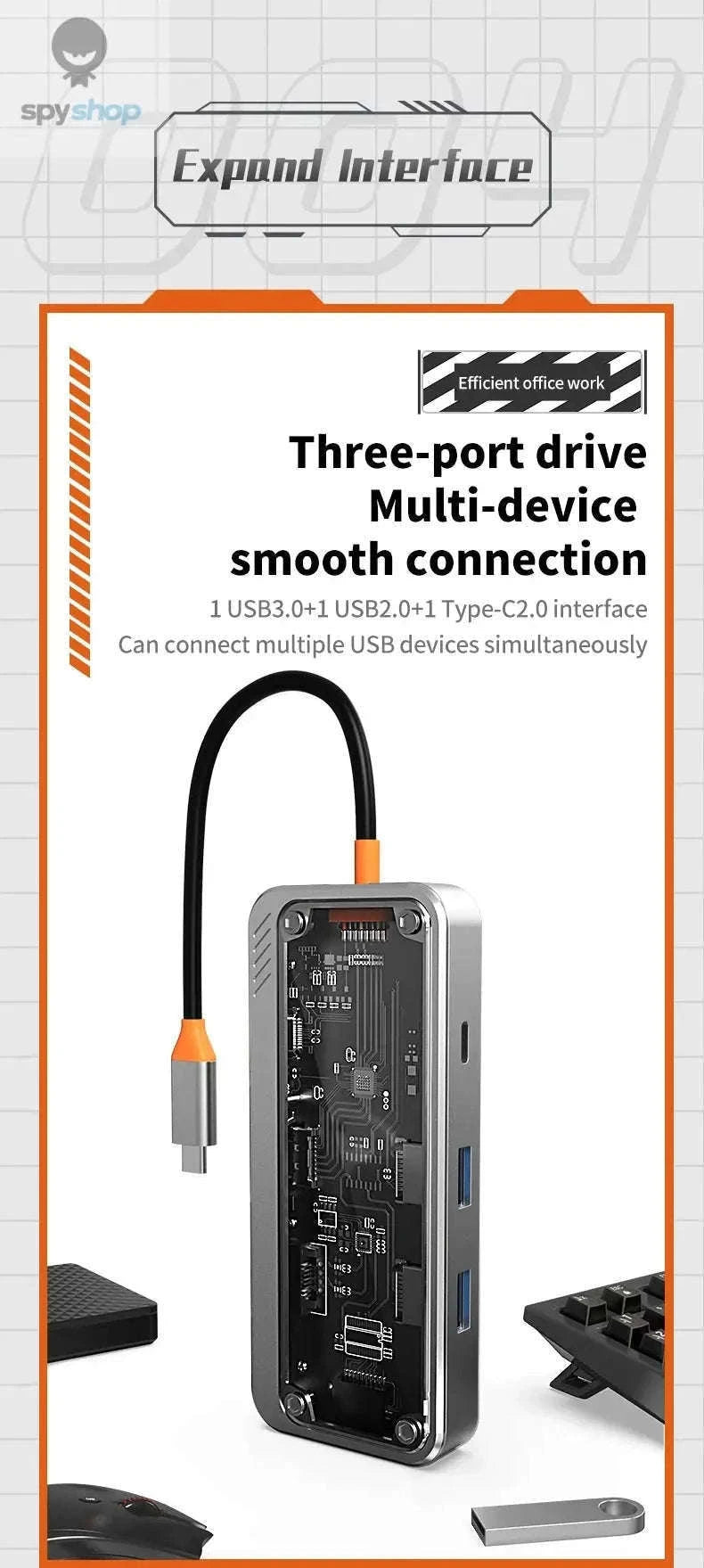 8-in-1 USB-C Docking Station Hub for MacBook Pro & Air-10in1 -SW10V