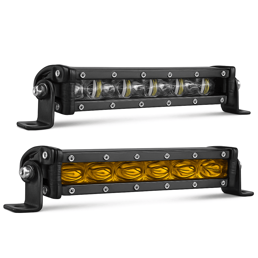 8 Inch 12V 24V Slim LED Light Bar Spotlight-1pc 8 inch white