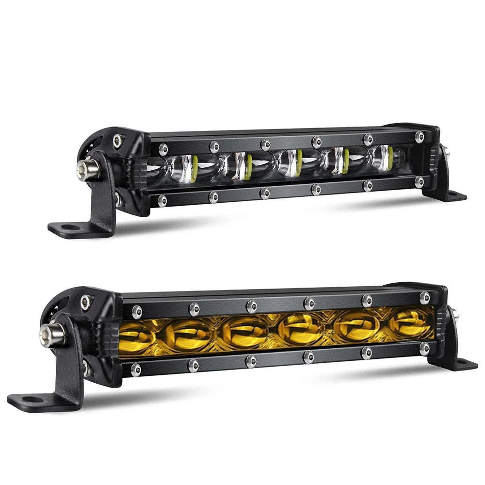 8 Inch 12V 24V Slim LED Light Bar Spotlight-1pc 8 inch white