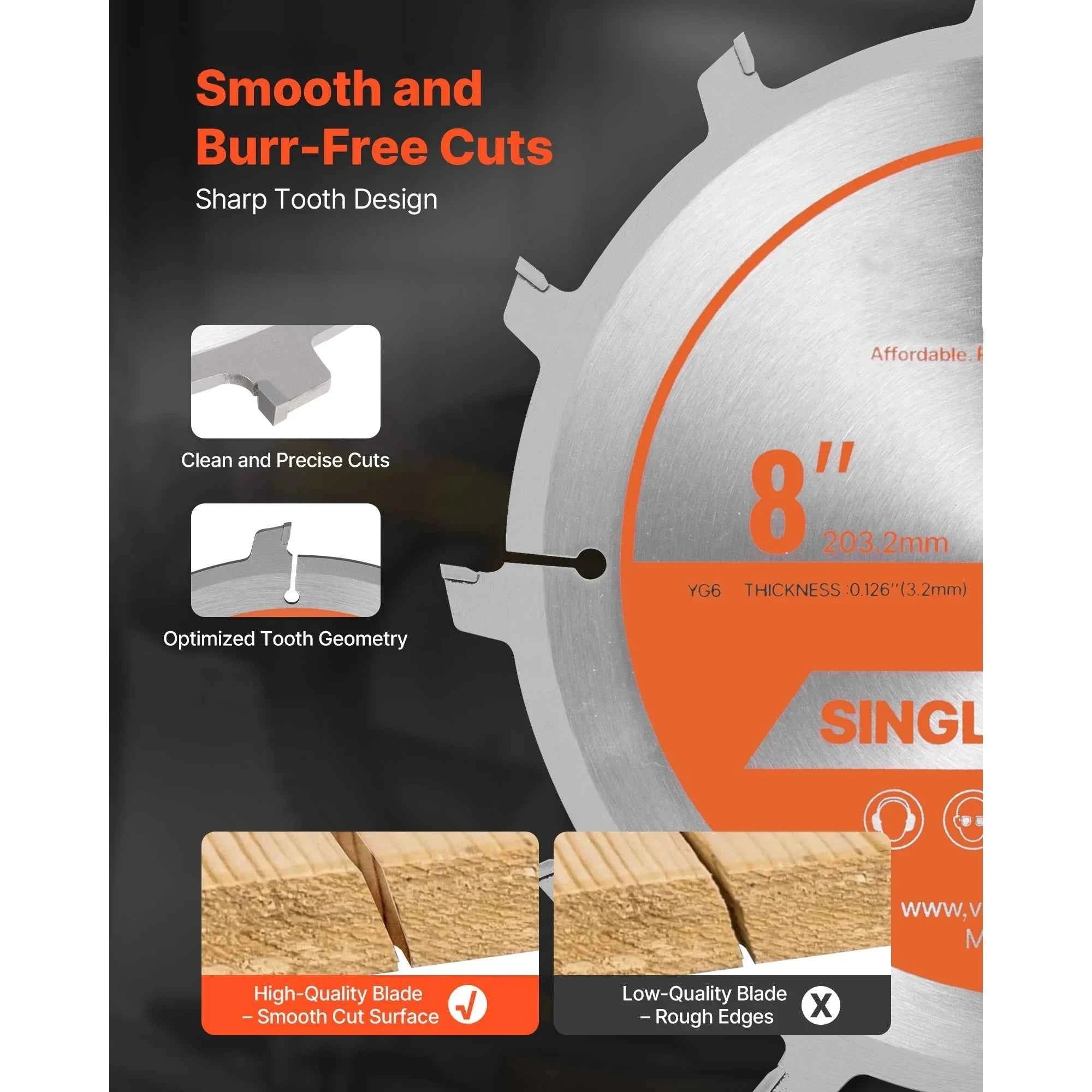 8 Inch Dado Blade Set with Chippers and Shims-8inch / United States