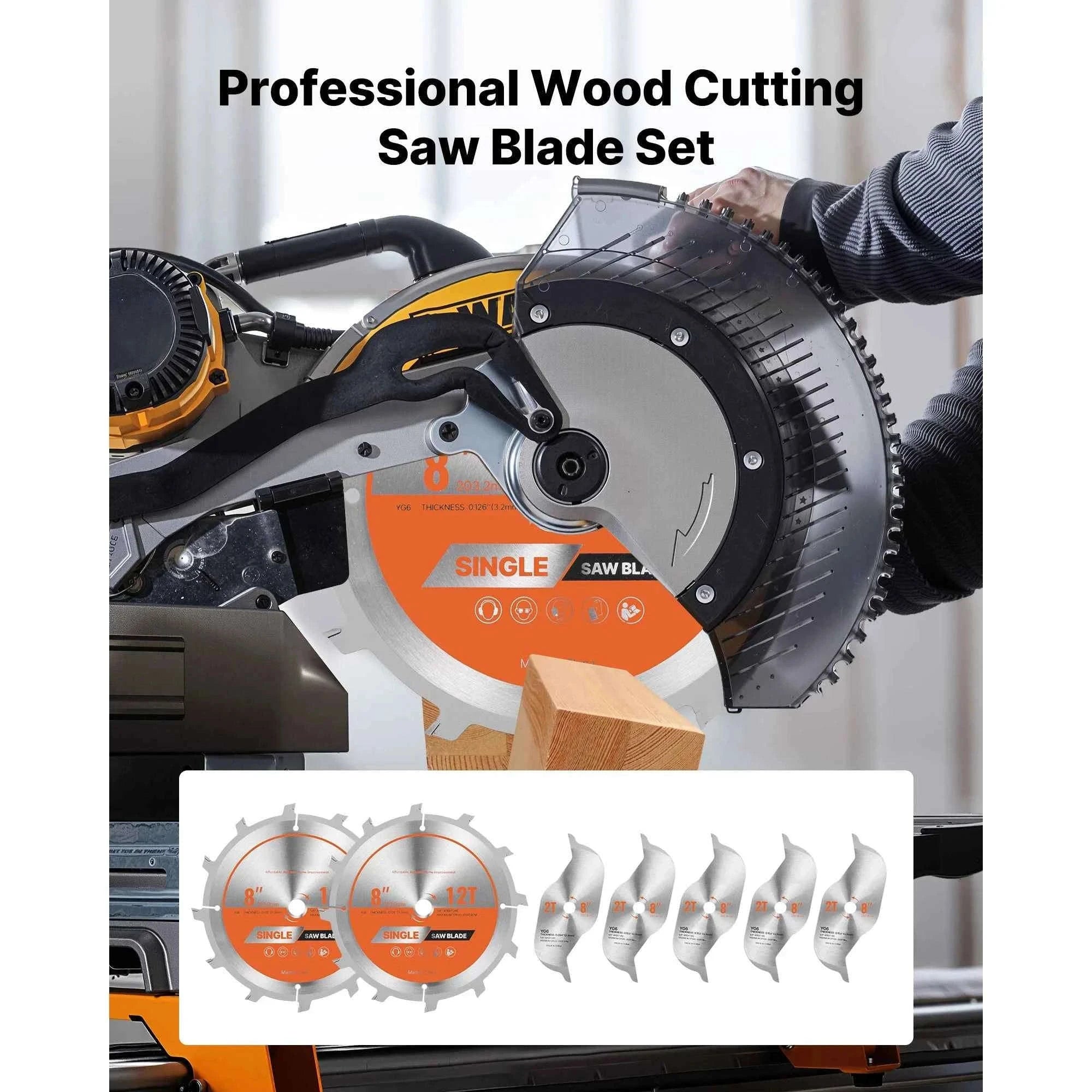 8 Inch Dado Blade Set with Chippers and Shims-8inch / United States