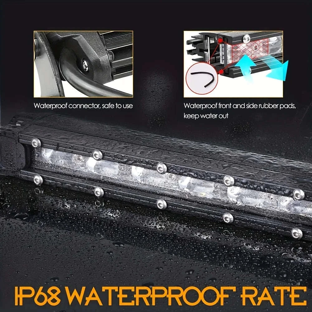 8 Inch LED Light Bar 12V 24V 18W Spot Beam IP68-1pc 8inch white