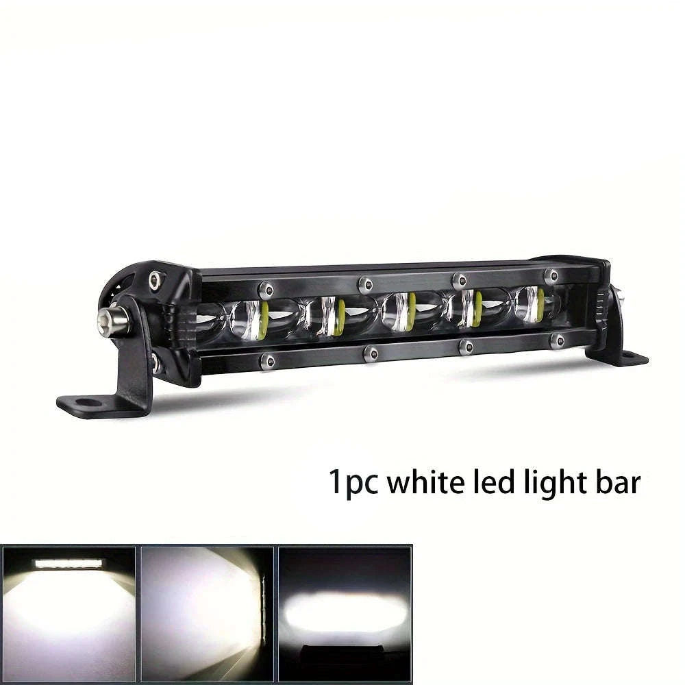 8 Inch LED Light Bar 12V 24V 18W Spot Beam IP68-1pc 8inch white