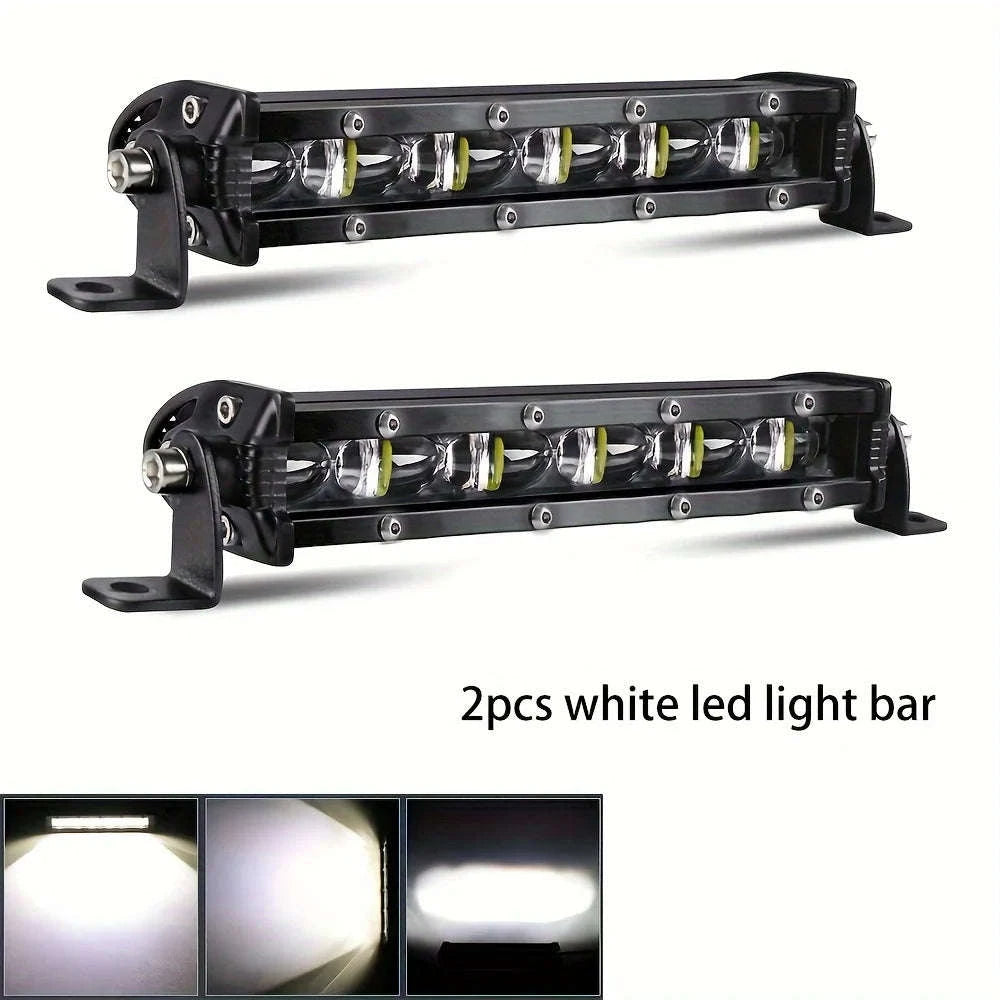 8 Inch LED Light Bar 12V 24V 18W Spot Beam IP68-1pc 8inch white