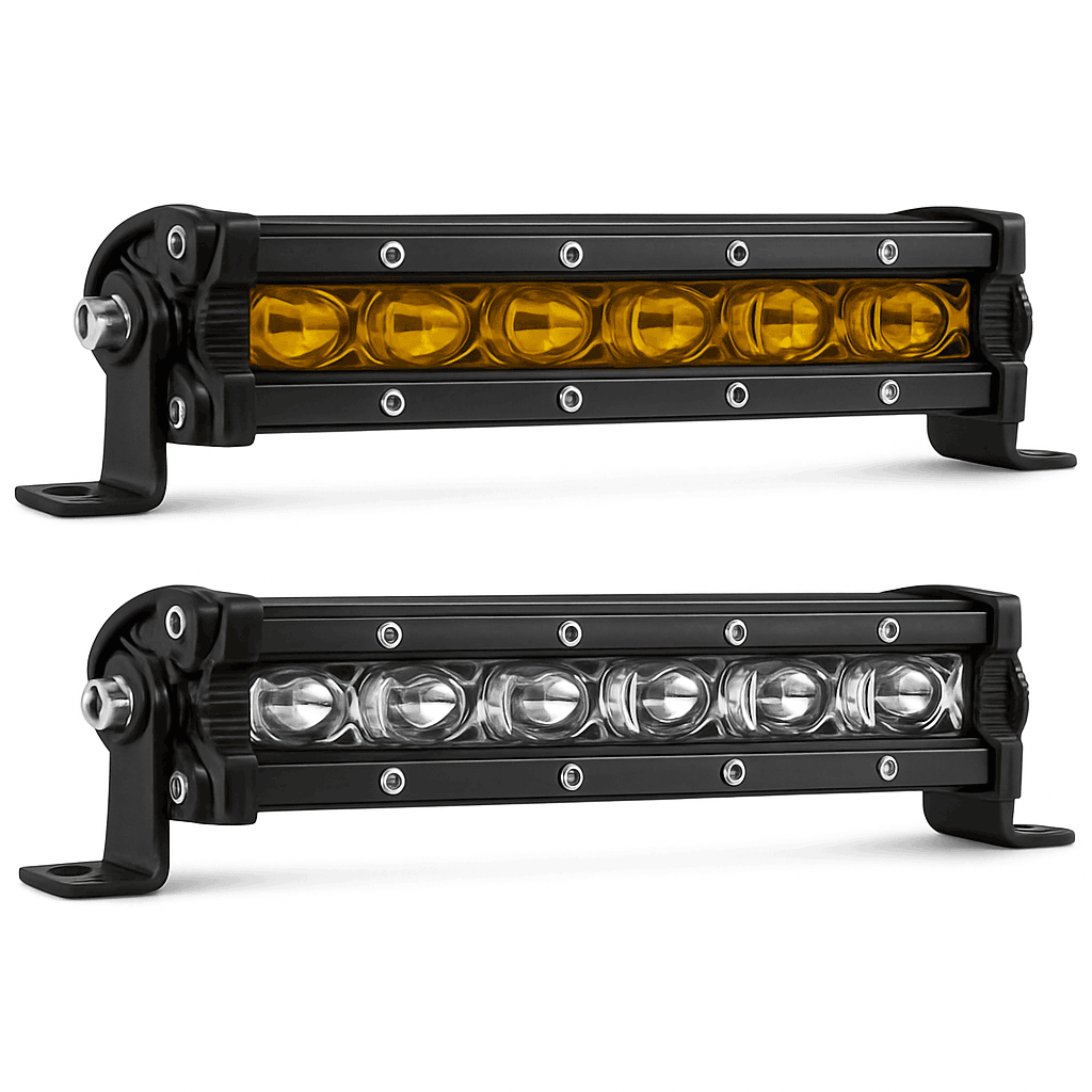 8 Inch LED Light Bar 12V 24V Spot Work Light-2pcs 8inch yellow / China Mainland