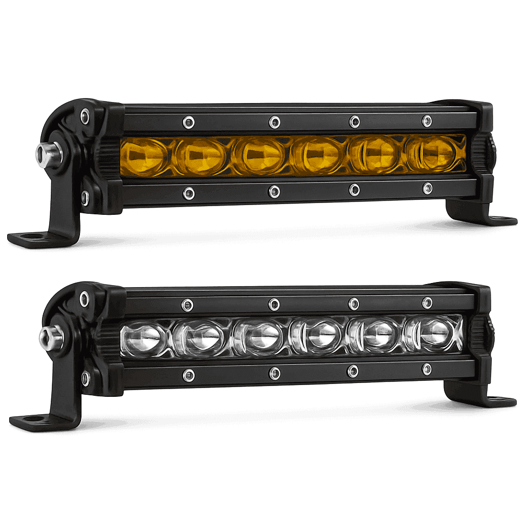 8 Inch LED Light Bar 12V 24V Spot Work Light-2pcs 8inch yellow / China Mainland