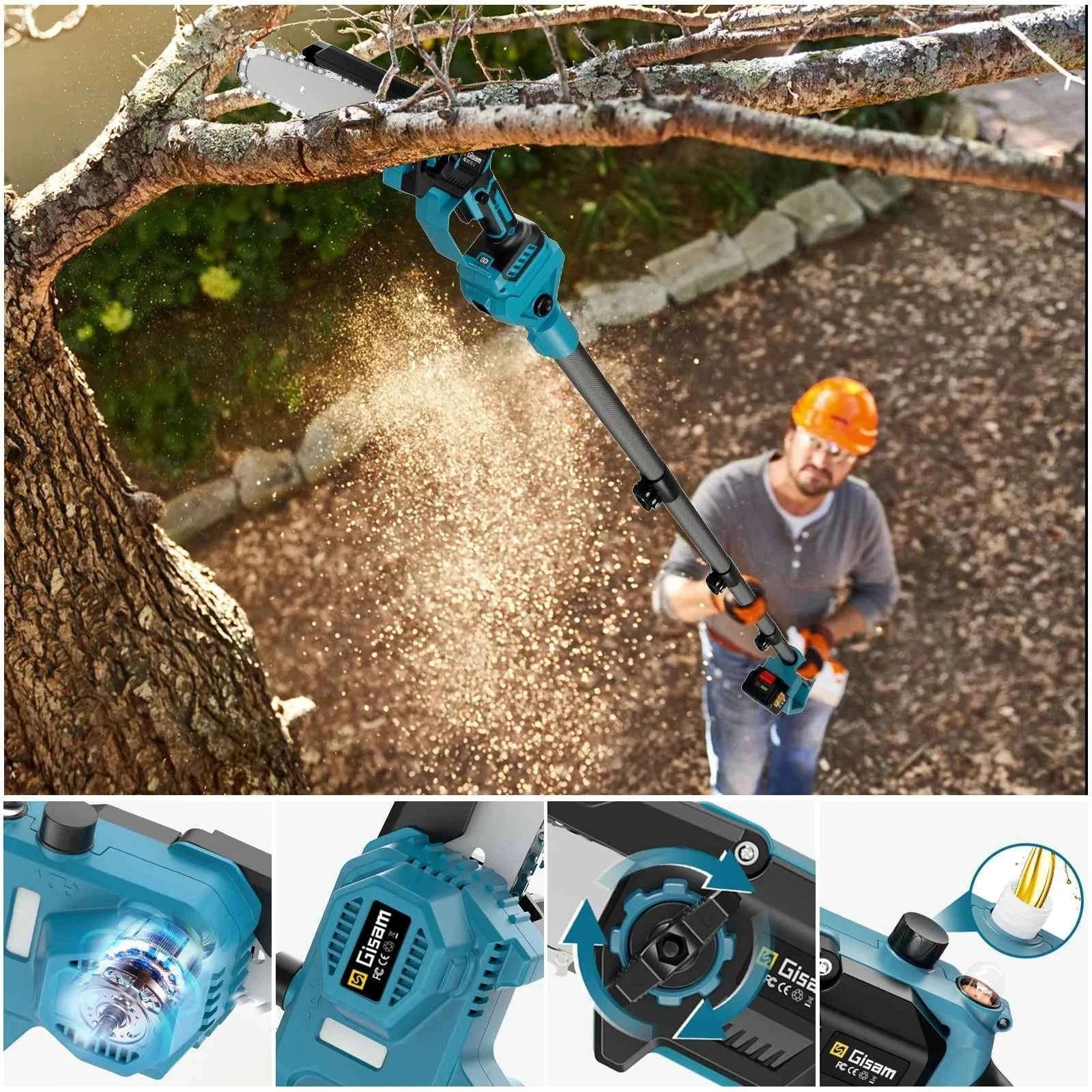 8 Inch Telescoping Pole Electric Chainsaw-1 Battery / Brazil