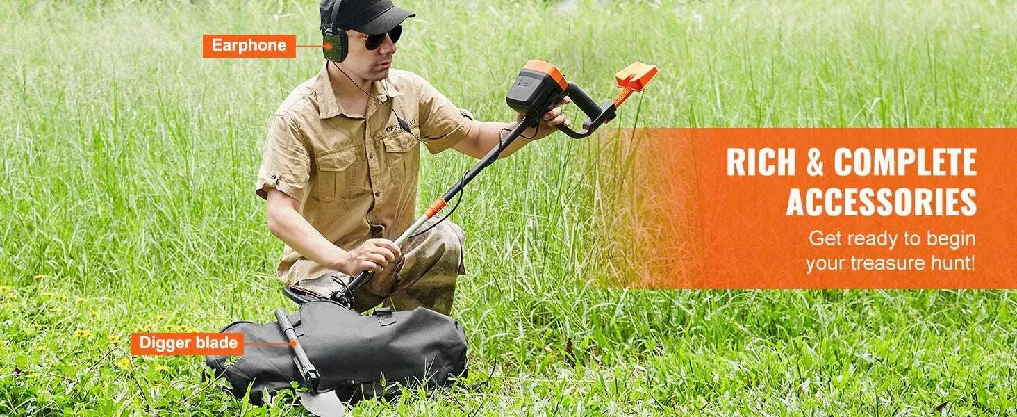 8-Inch Waterproof Metal Detector with Adjustable Shaft for Adults-Orange / CZECH REPUBLIC