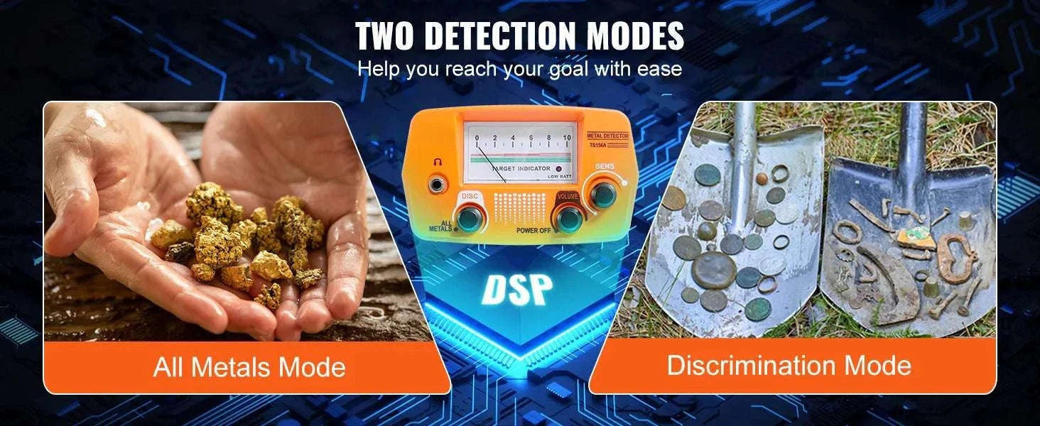 8-Inch Waterproof Metal Detector with Adjustable Shaft for Adults-Orange / CZECH REPUBLIC