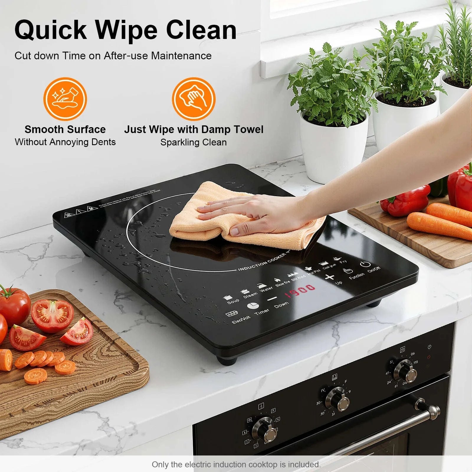 8-Level Induction Cooktop with Timer, 750W Countertop Stove-United States