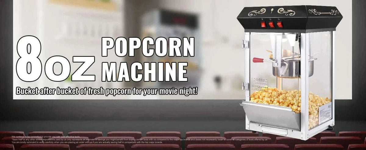 8 Oz Countertop Popcorn Maker Machine-Black / CZECH REPUBLIC