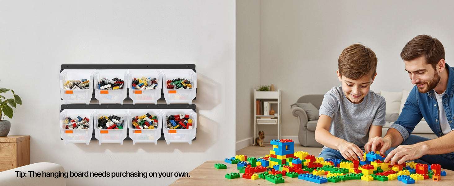 8 Pack Stackable Storage Bins with Front Access Organizer Boxes-Transparent / spain
