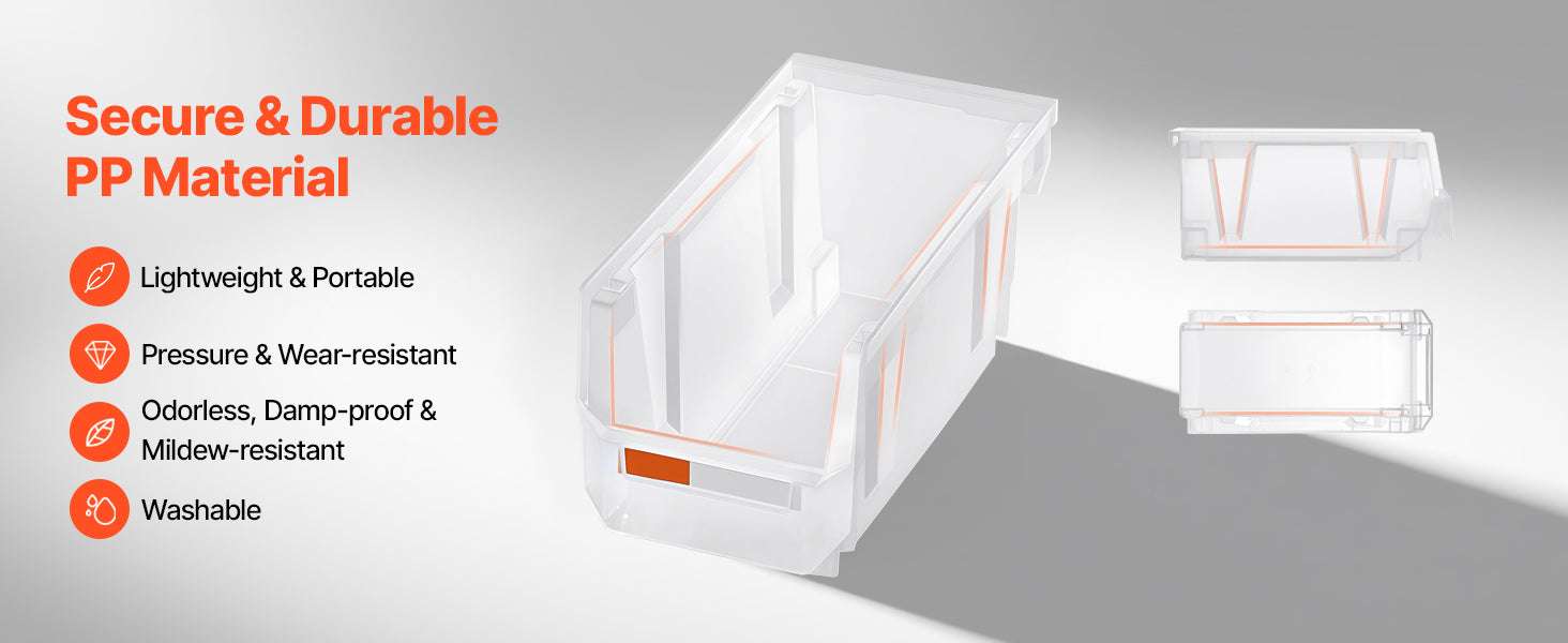 8 Pack Stackable Storage Bins with Front Access Organizer Boxes-Transparent / spain