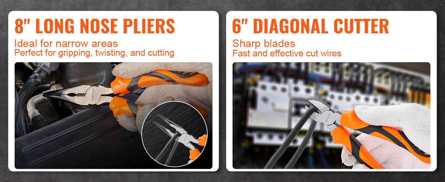 8-Piece Pliers Set with Adjustable Wrench Heavy-Duty Steel Tools Kit-6 to 12 inch 8 sets / United States