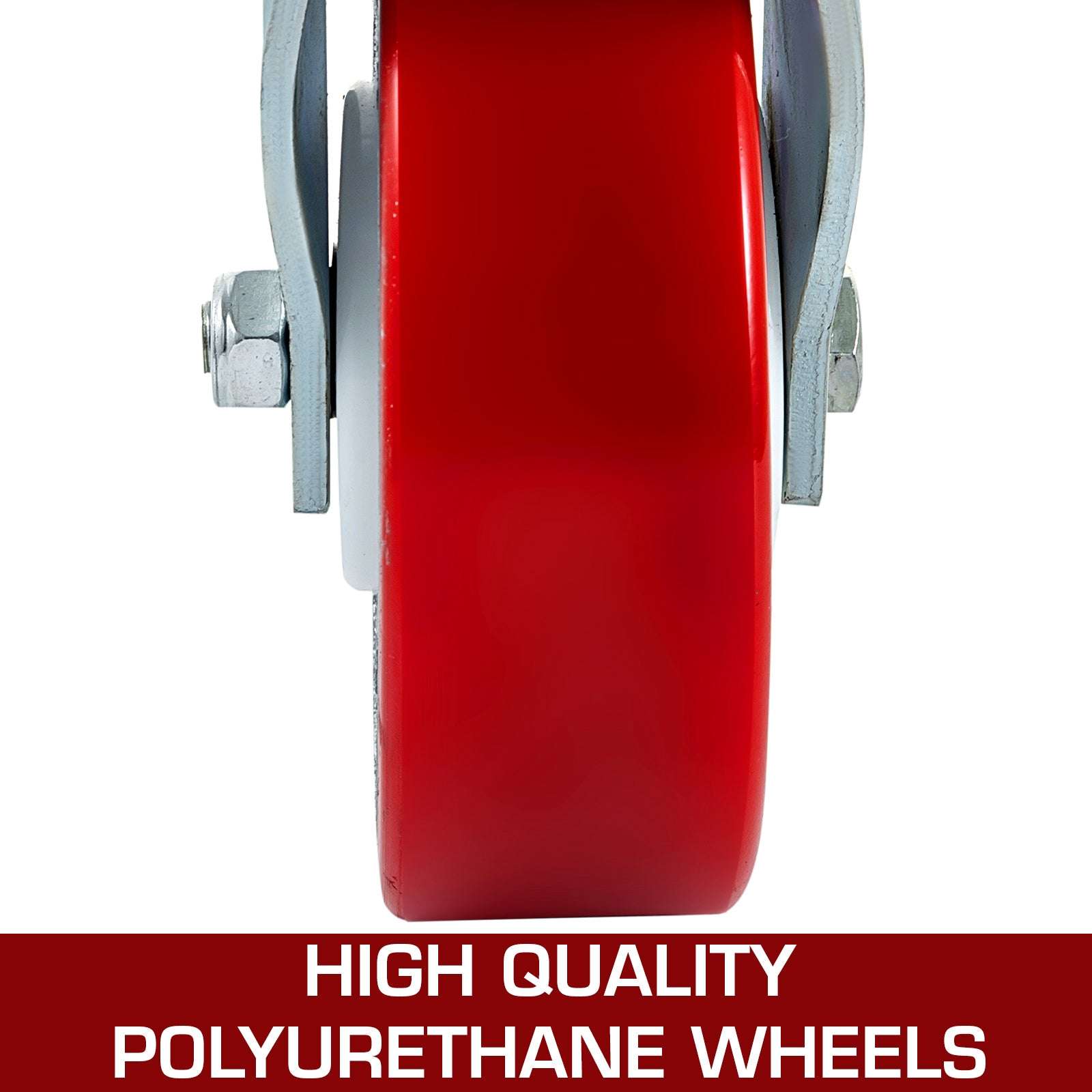 8" Polyurethane Swivel Caster Wheels Set of 4 with Brakes 3200 lb-red / United States