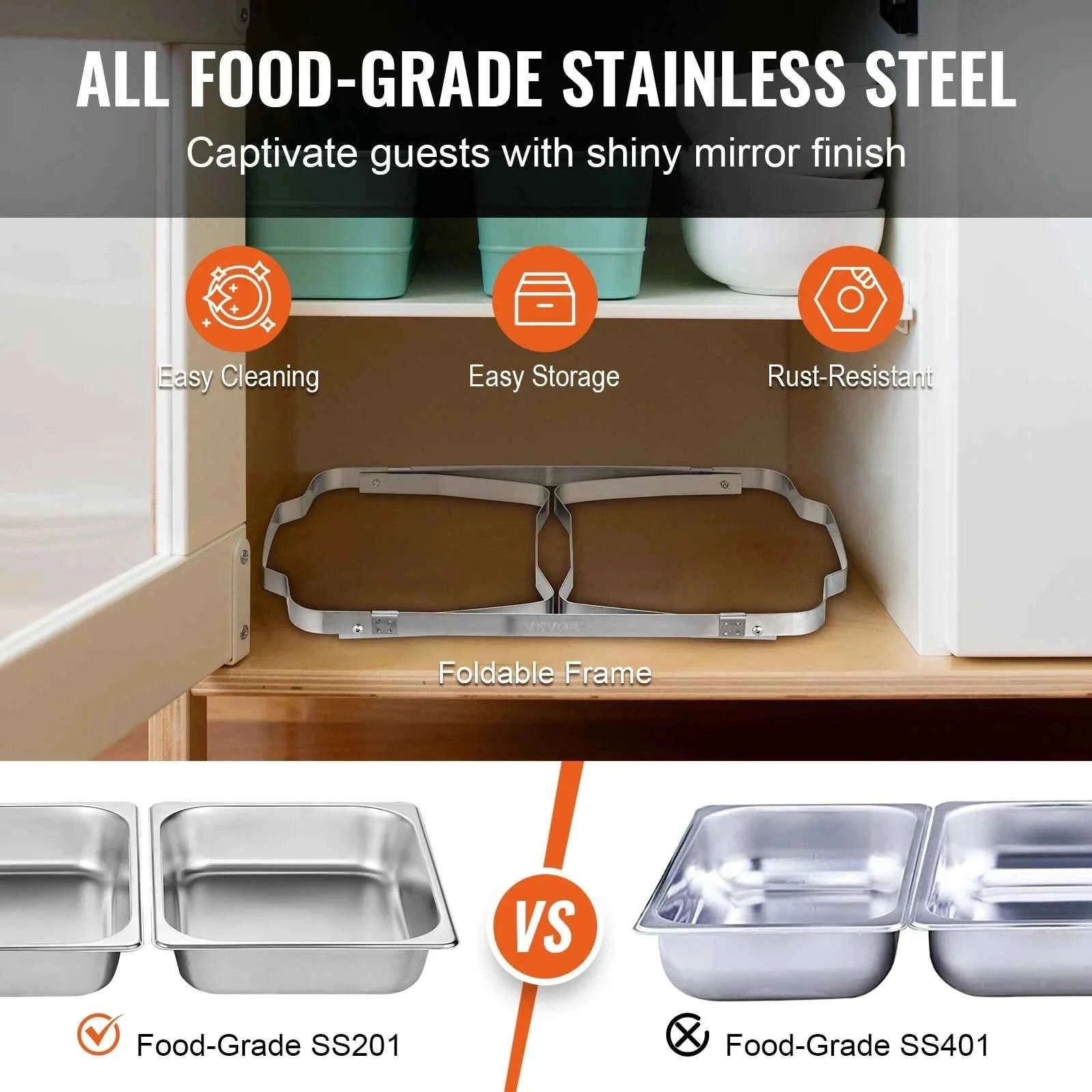 8 Qt Rectangle Chafing Dish Buffet Warmer Set-2 Packs / United States