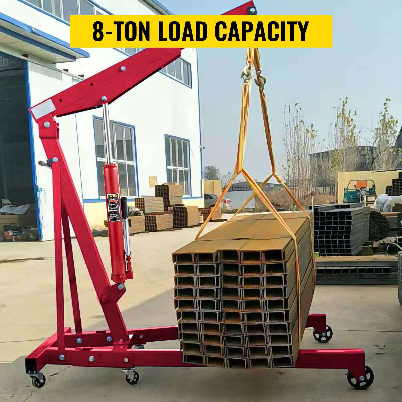 8 Ton Hydraulic Long Ram Jack for Engine Hoists & Shop Cranes-United States