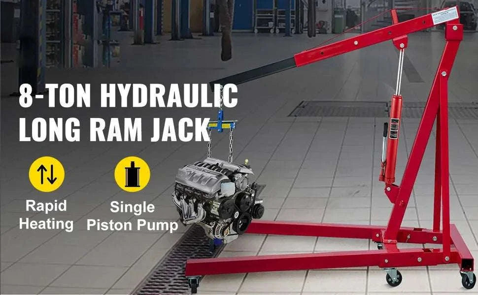 8 Ton Hydraulic Long Ram Jack for Engine Hoists & Shop Cranes-United States