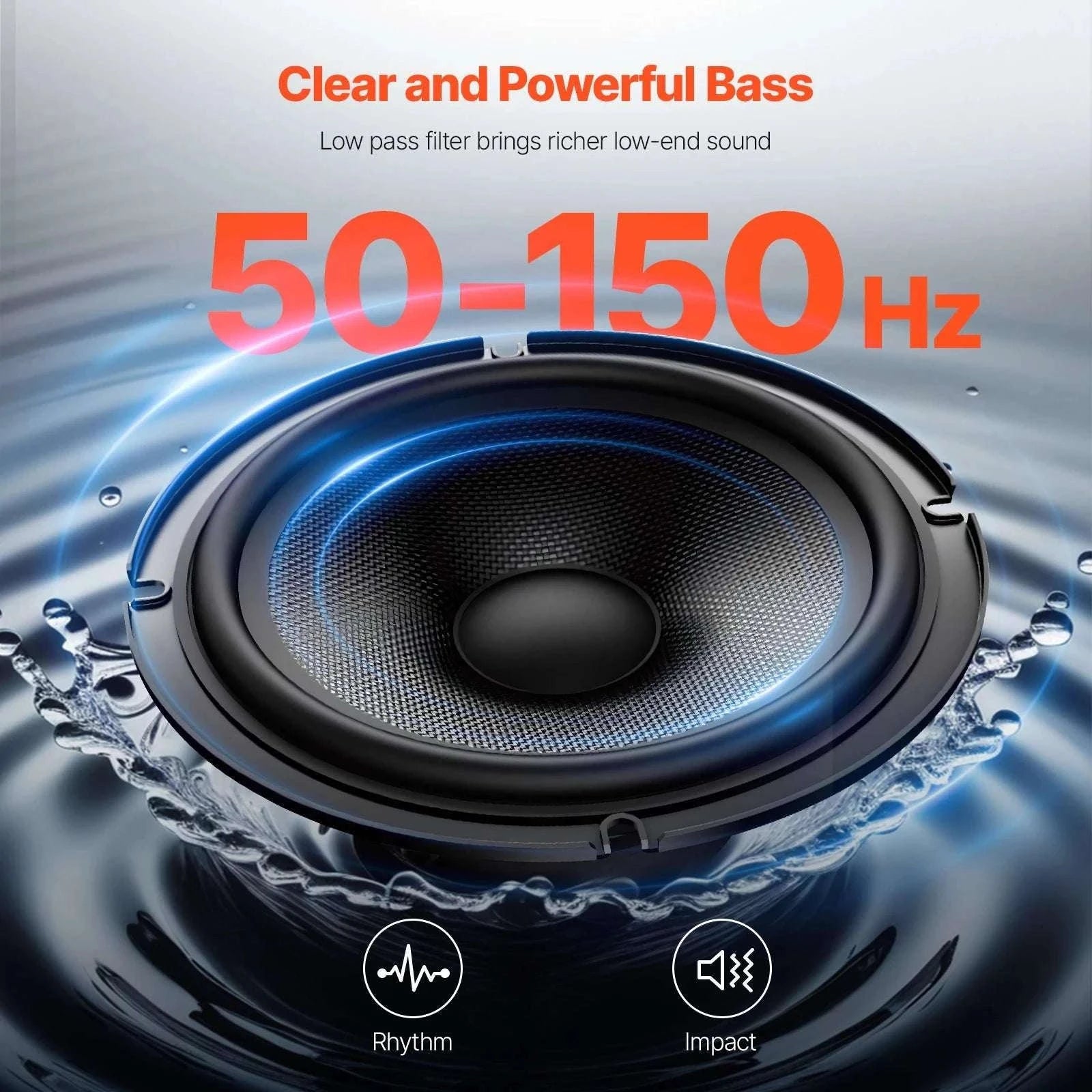 8" Underseat Car Subwoofer with Built-In Amp 240W Peak Power-120W / france