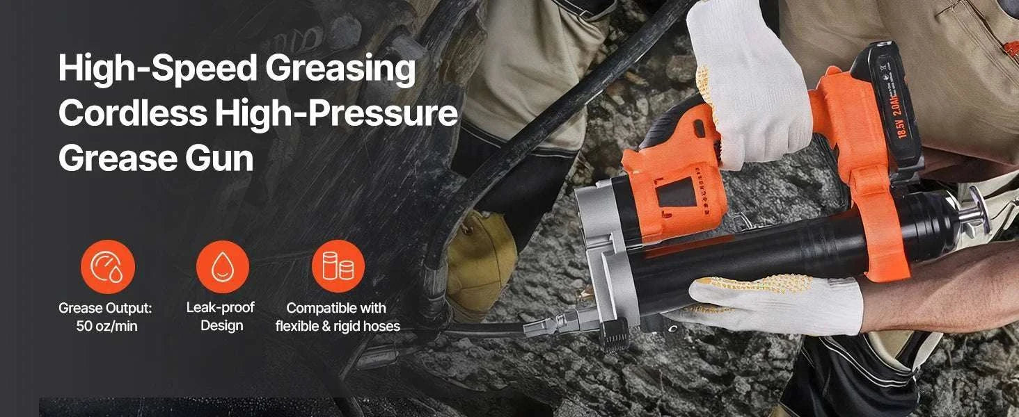 8000 PSI Cordless Electric Grease Gun with 35.4in Hose-8000PSI / United States