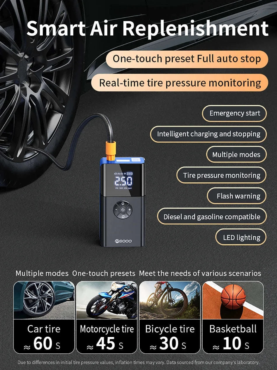 8000A Car Jump Starter with Air Compressor & Portable Power Bank-8000A Ordinary Clip / China Mainland