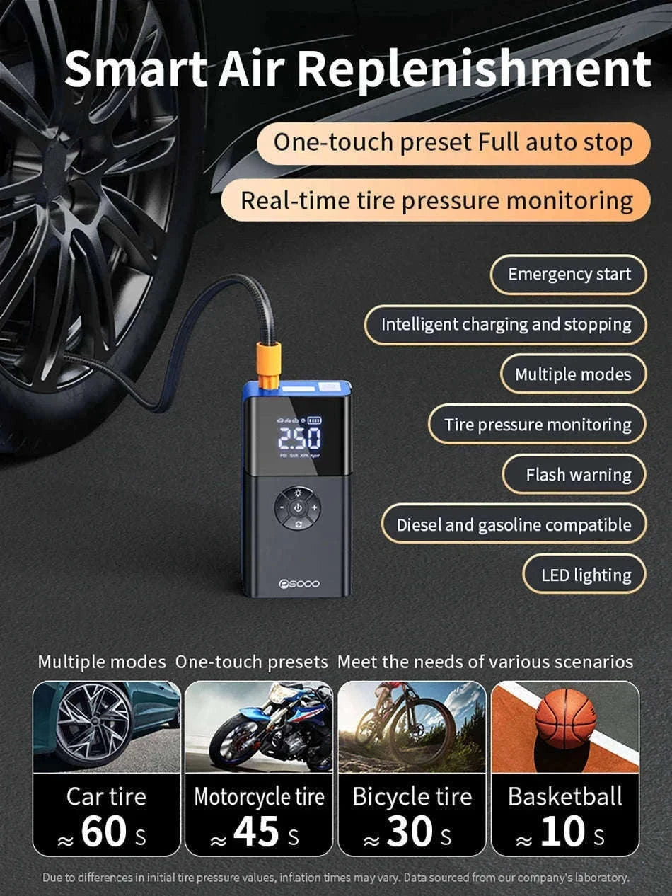 8000A Car Jump Starter with Air Compressor & Portable Power Bank-8000A Ordinary Clip / China Mainland