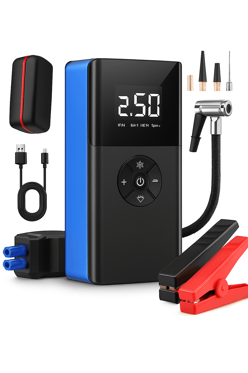 8000A Car Jump Starter with Air Compressor & Portable Power Bank-8000A Ordinary Clip / China Mainland