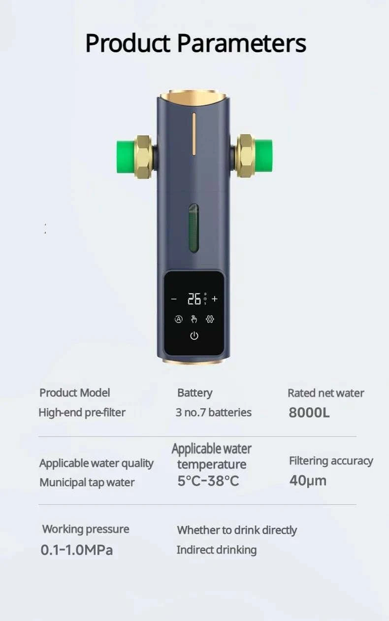 8000L/H Central Water Pre-Filter with Auto Self-Cleaning-Smart Water Purifier / China Mainland