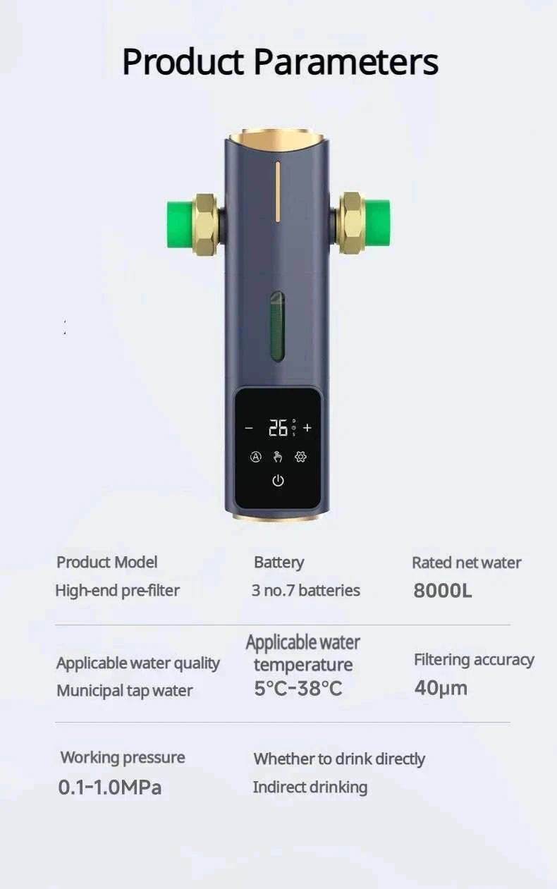 8000L/H Central Water Pre-Filter with Auto Self-Cleaning-Smart Water Purifier / China Mainland