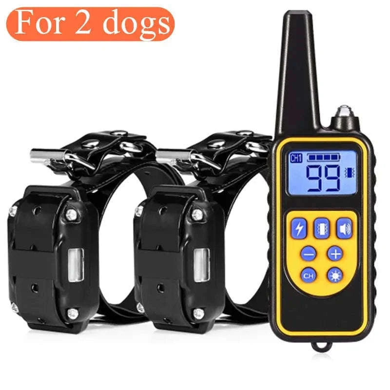800m Waterproof Dog Training Collar with LCD Remote-G / EU Plug