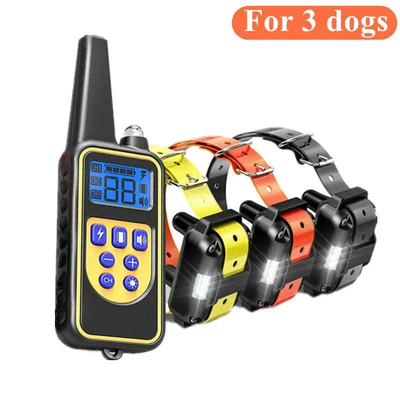 800m Waterproof Dog Training Collar with LCD Remote-G / EU Plug