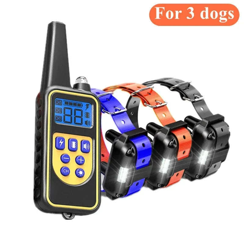 800m Waterproof Dog Training Collar with LCD Remote-G / EU Plug