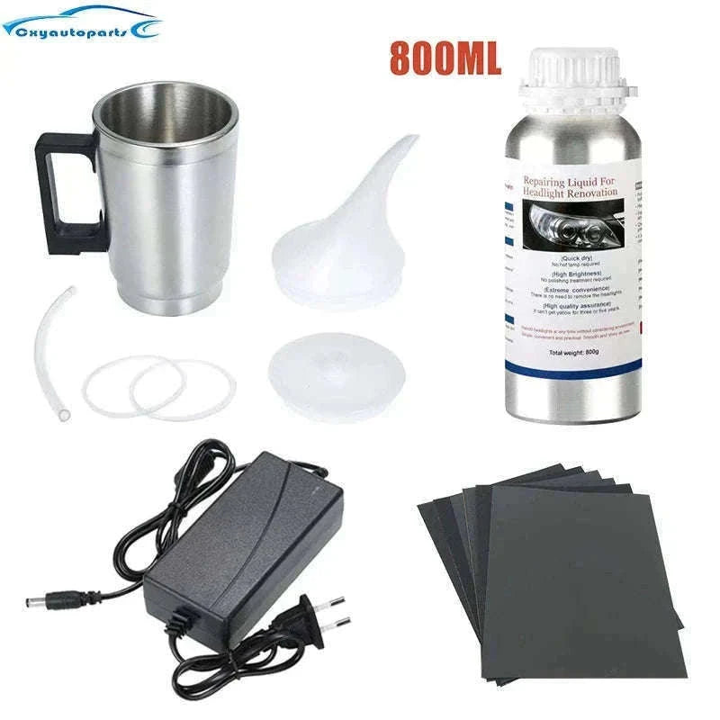 800ML Car Headlight Restoration Kit – Scratch Remover Polish Fluid-Set 4 Carton Kit / United States
