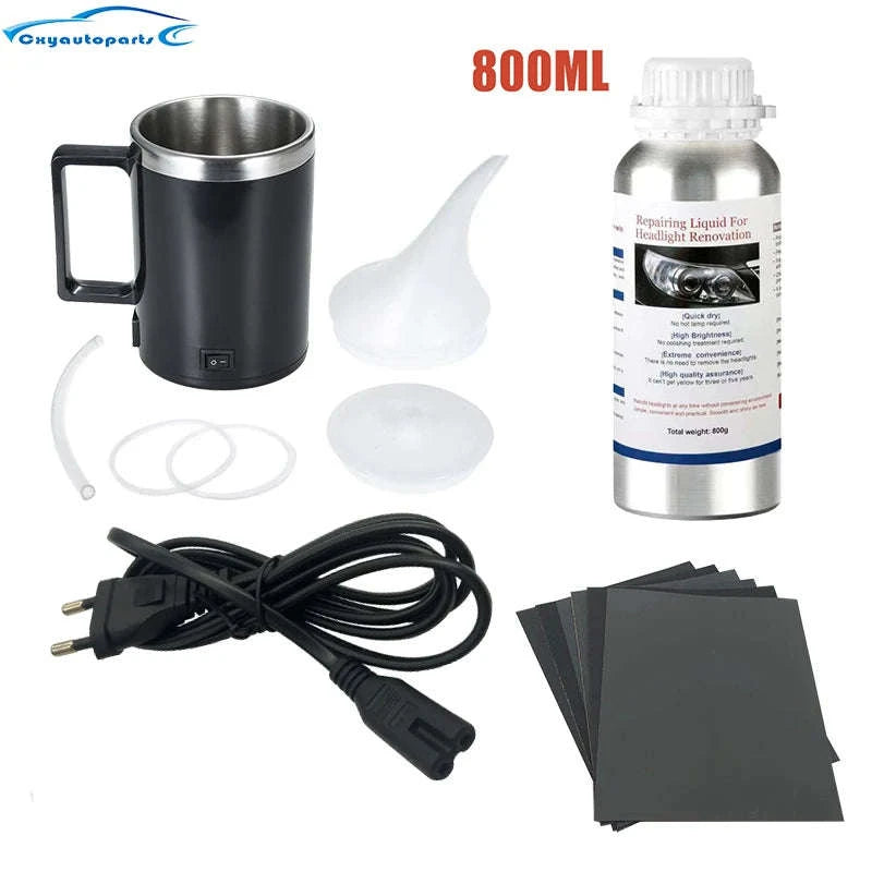 800ML Car Headlight Restoration Kit – Scratch Remover Polish Fluid-Set 4 Carton Kit / United States