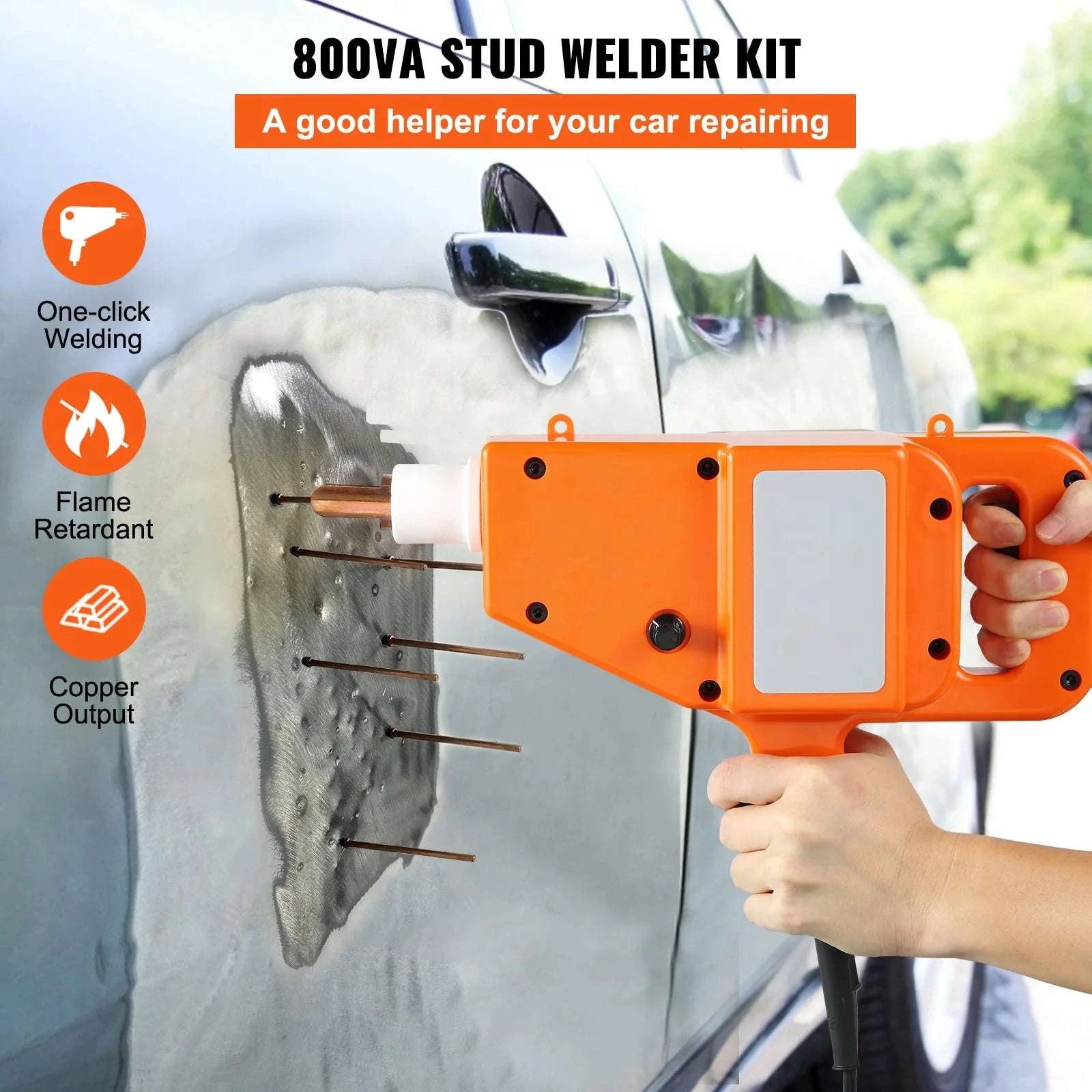 800VA Stud Welder Dent Puller Kit 1600A Auto Body Repair Tool-800VA / United States