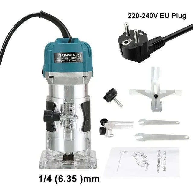800W Wood Router Machine – High‑Speed Woodworking Trimmer-230v AU Plug