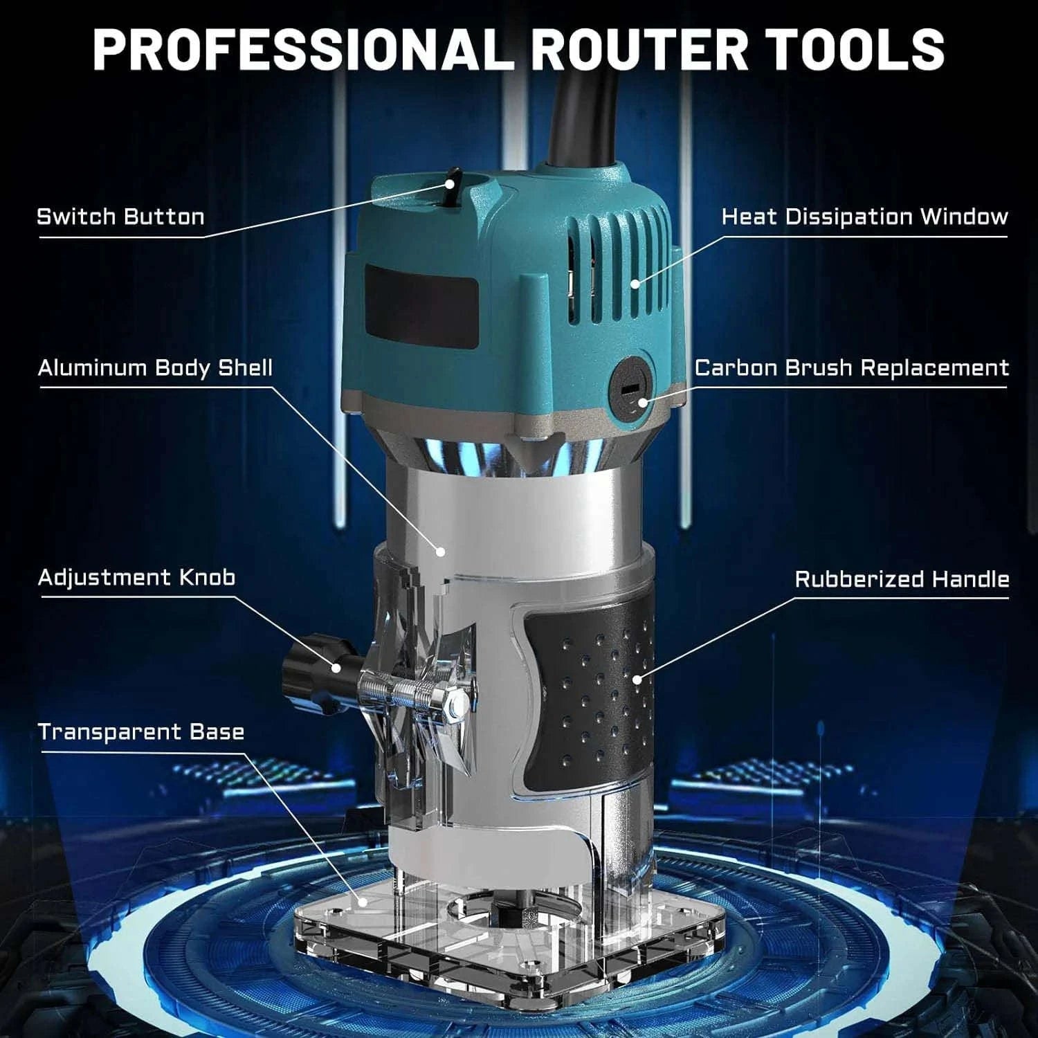 800W Woodworking Electric Trimmer and Woodmilling Machine-EU / Poland