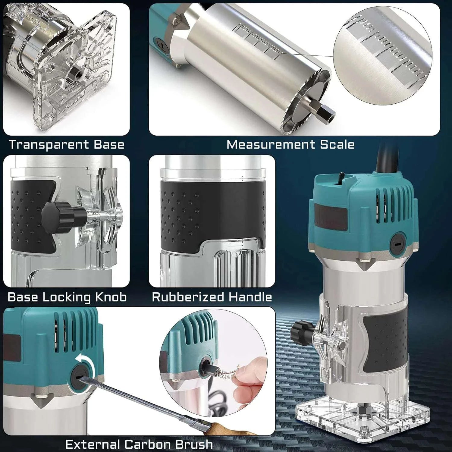 800W Woodworking Electric Trimmer and Woodmilling Machine-EU / Poland