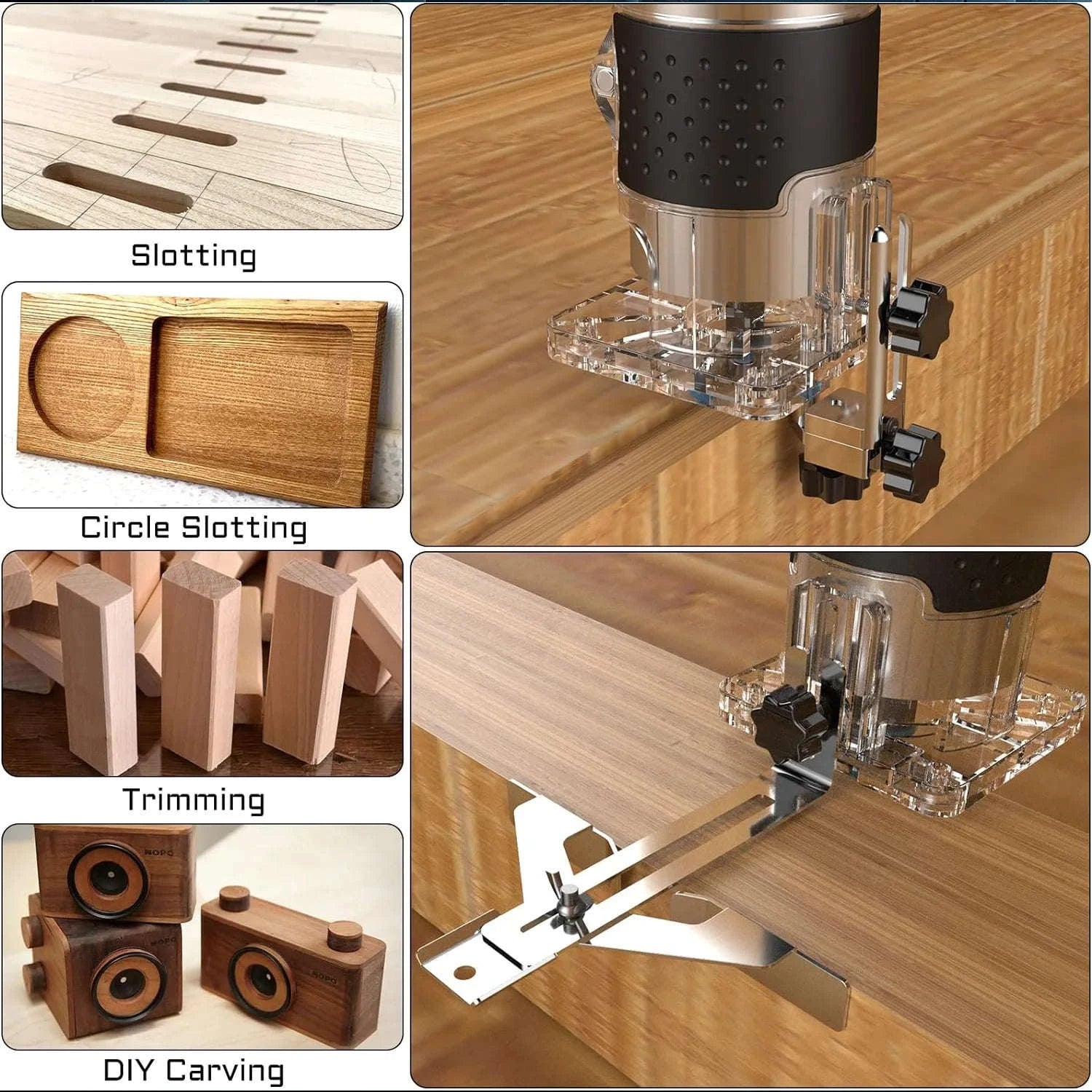 800W Woodworking Electric Trimmer and Woodmilling Machine-EU / Poland