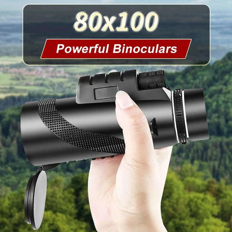 80x100 Monocular Telescope with Tripod and Phone Adapter-DDHS-80x100