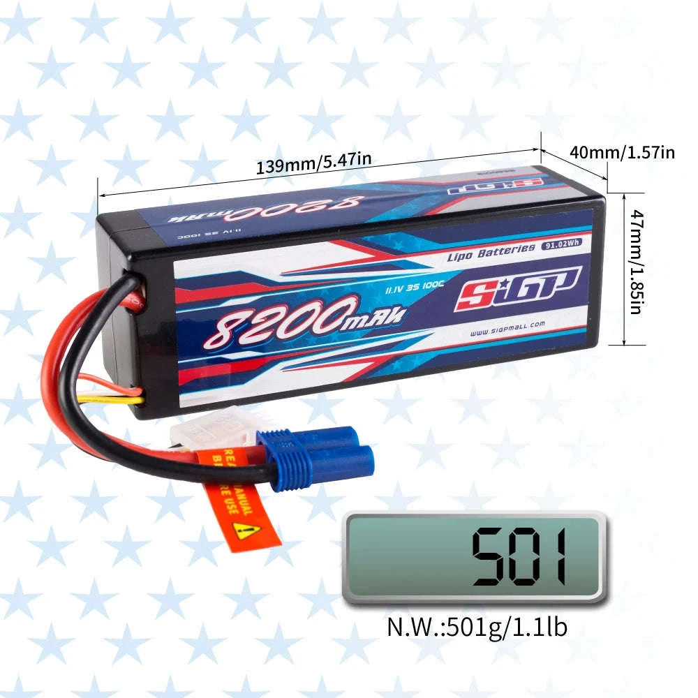 8200mAh Li-Polymer RC Battery 100C-S-8200-3S-100C-EC5 / United States