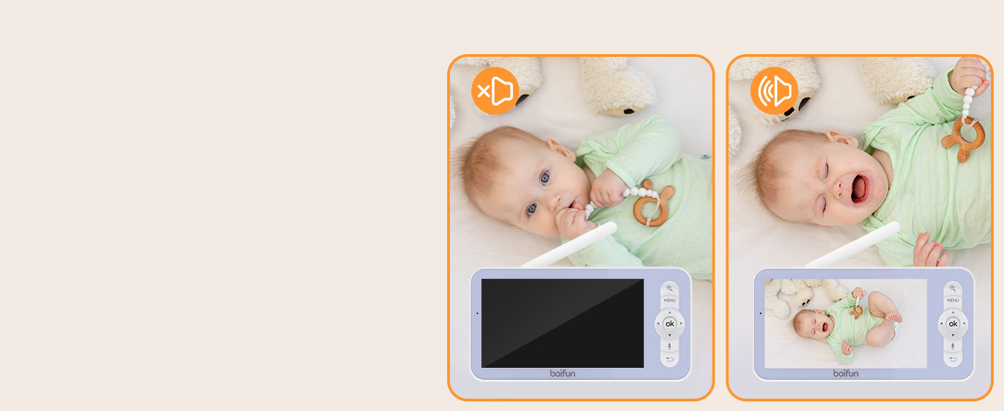 BOIFUN 5" Baby Monitor with 1080P WiFi App Control