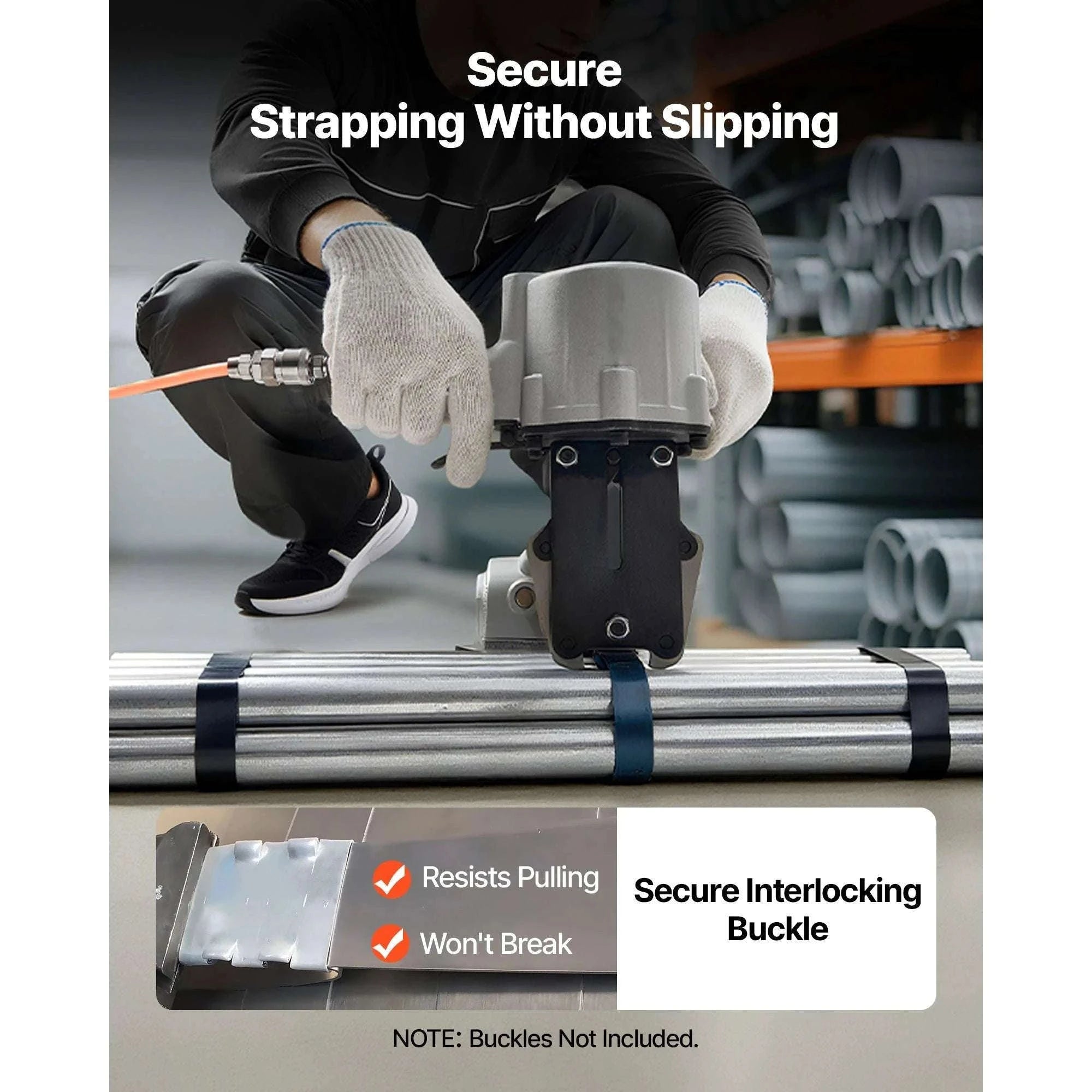 8500N Pneumatic Steel Strapping Machine Split Tensioner & Sealer-32mm Width / United States