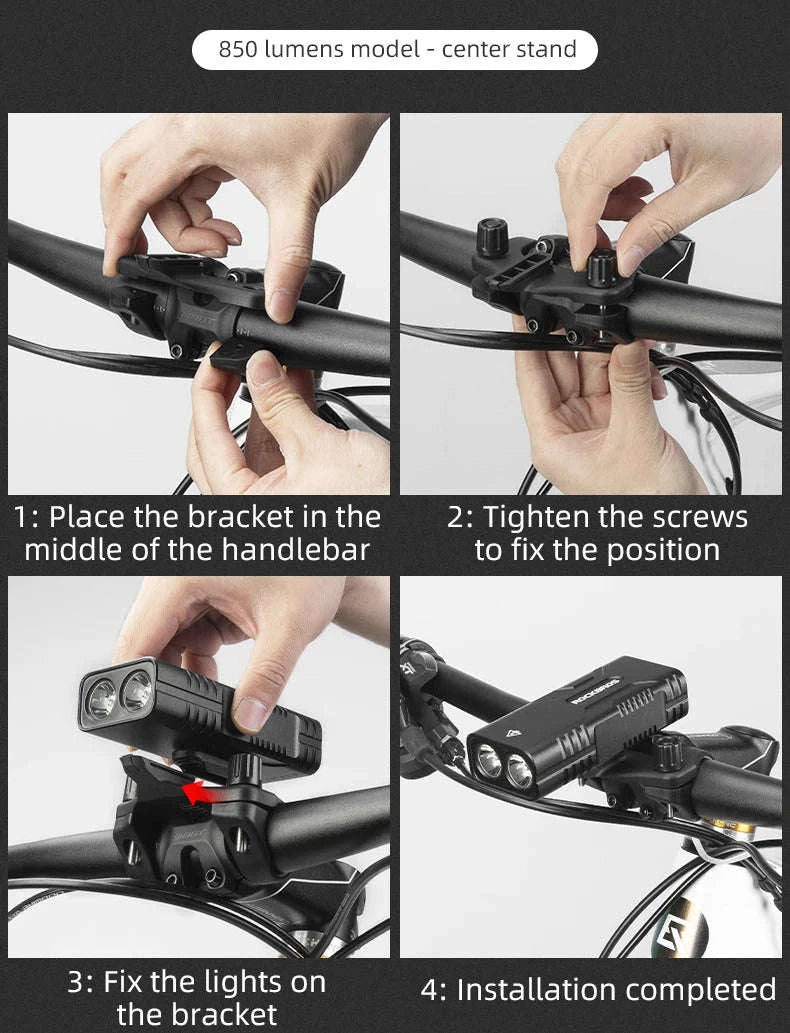 850LM Bike Front Light 10000mAh USB Rechargeable Headlight-24310002001