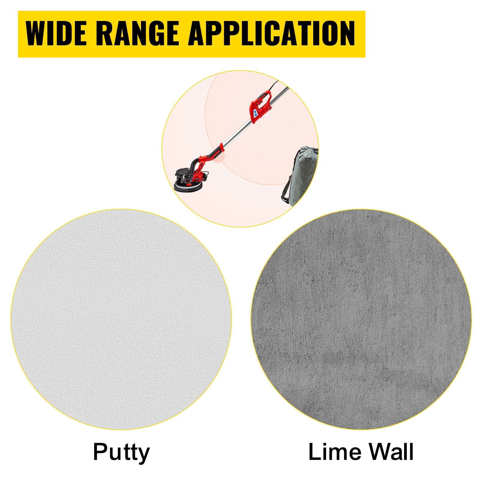 850W Drywall Sander with Variable Speed, LED Light & Extendable Handle-United States