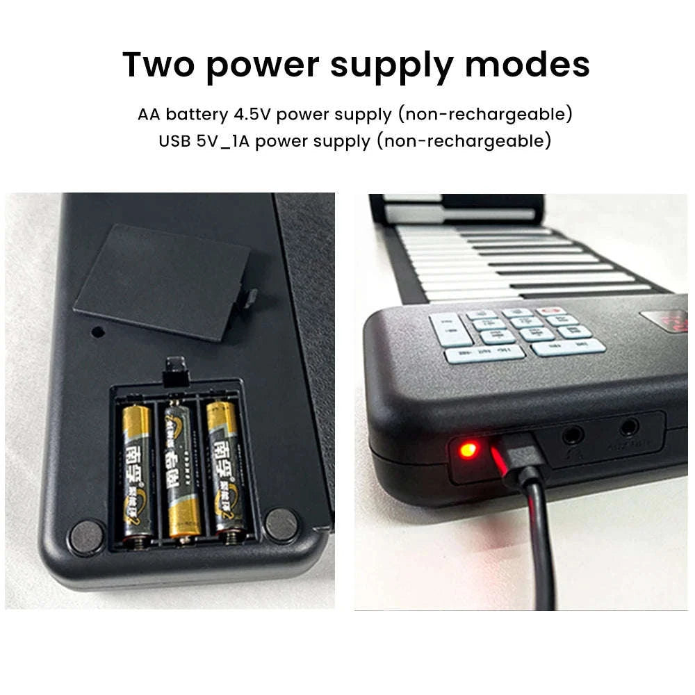 88 Keys Roll Up Piano Keyboard with Speaker Portable Foldable-88 Keys / france