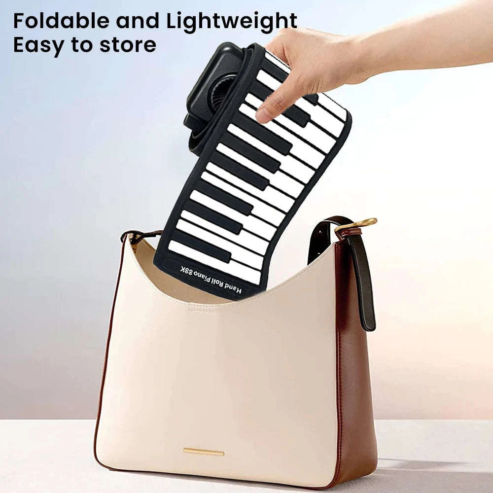88 Keys Roll Up Piano Keyboard with Speaker Portable Foldable-88 Keys / france